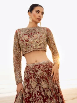 Red Lehenga Choli Pakistani Bridal Dress In Fremont -LuxPak Bridal Studio Store RedLehengaPakistaniBridalDressinFremont