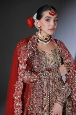 Red Pakistani Bridal Dress In Open Gown Lehenga Style 14 Red Pakistani Bridal Dress In Open Gown Lehenga Style -LuxPak Bridal Studio Store RedPakistaniBridalDressinOpenGownLehengaStyleOnline 6b1c434f 8403 4e19 b60e 9aa280a9badd