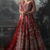 Red Pakistani Bridal Dress In Peshwas And Lehenga Style 2 Red Pakistani Bridal Dress In Peshwas And Lehenga Style -LuxPak Bridal Studio Store RedPakistaniBridalDressinPeshwasandLehengaStyle