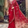 Red Pakistani Wedding Dress In Net Bridal Saree Style