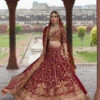 Embellished Red Bridal Lehnga Choli Pakistani Dress -LuxPak Bridal Studio Store Red Bridal Lehnga Choli Pakistani Bridal Dress