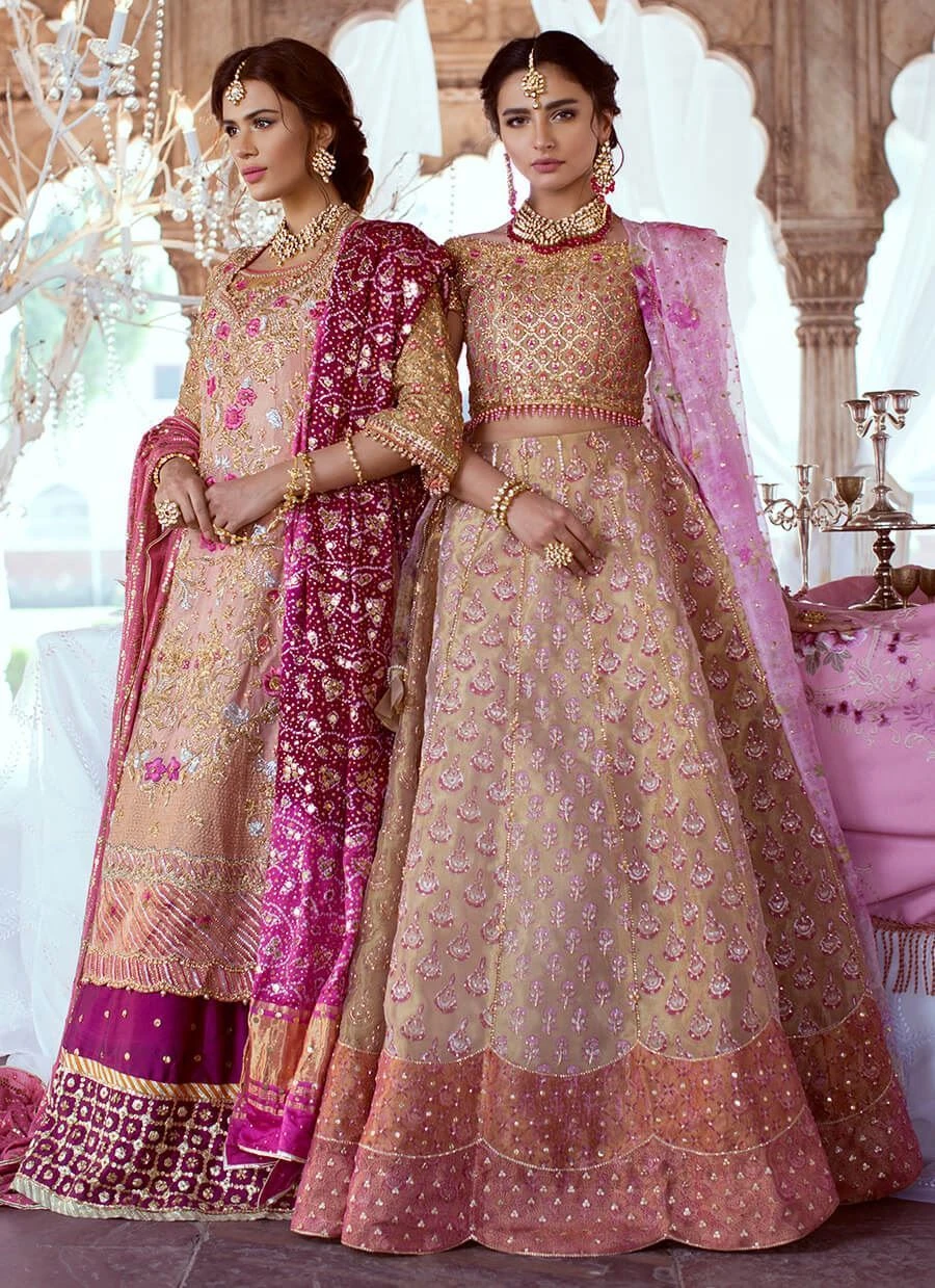 Elegant Rose Gold Lehenga Choli Pakistani Bridal Dress 4 Elegant Rose Gold Lehenga Choli Pakistani Bridal Dress - Image 2