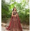 Royal Deep Red Bridal Lehenga With Pishwas Dress #BS763 2 Royal Deep Red Bridal Lehenga With Pishwas Dress #BS763 -LuxPak Bridal Studio Store RoyalDeepRedBridalLehengawithPishwasDress