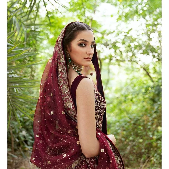 Royal Deep Red Bridal Lehenga With Pishwas Dress #BS763 4 Royal Deep Red Bridal Lehenga With Pishwas Dress #BS763 - Image 2