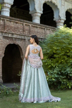 Pakistani Bridal Dress In Gown Dupatta Lehenga Style -LuxPak Bridal Studio Store RoyalPakistaniBridalDressinGownDupattaLehengaStyle
