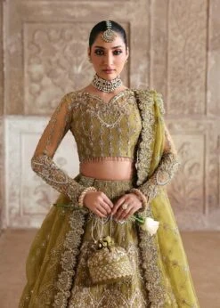 Pakistani Bridal Dress In Green Choli Lehenga Style -LuxPak Bridal Studio Store RoyalPakistaniBridalDressinGreenCholiLehengaStyle