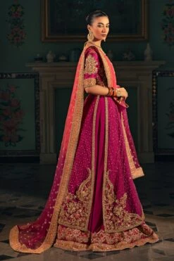 Pakistani Bridal Dress In Purple Lehenga Shirt Style 12 Pakistani Bridal Dress In Purple Lehenga Shirt Style -LuxPak Bridal Studio Store RoyalPakistaniBridalDressinPurpleLehengaShirtStyle