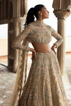 Pakistani Bridal Dress In Yellow Choli Lehenga Style -LuxPak Bridal Studio Store RoyalPakistaniBridalDressinYellowCholiLehengaStyle