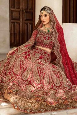 Royal Red Pakistani Bridal Dress In Lehenga Choli Style 11 Royal Red Pakistani Bridal Dress In Lehenga Choli Style -LuxPak Bridal Studio Store RoyalRedPakistaniBridalDressinLehengaCholiStyleOnline