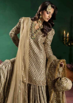Shirt And Farshi Gharara Dupatta Pakistani Bridal Dress -LuxPak Bridal Studio Store RoyalShirtandFarshiGhararaDupattaPakistaniBridalDress