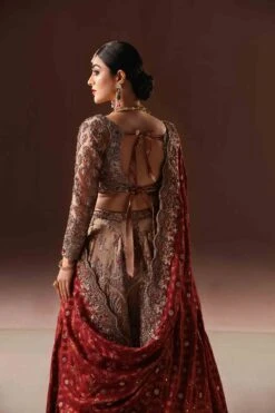 Royal Rusted Gold Embroidered Pakistani Bridal Lehenga Choli -LuxPak Bridal Studio Store Rusted Gold Embroidered Pakistani Bridal Lehenga choli