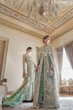 Sea Green Bridal Lehenga Designer Wedding Dress #BN796 -LuxPak Bridal Studio Store SeaGreenBridalLehengaDesignerDress