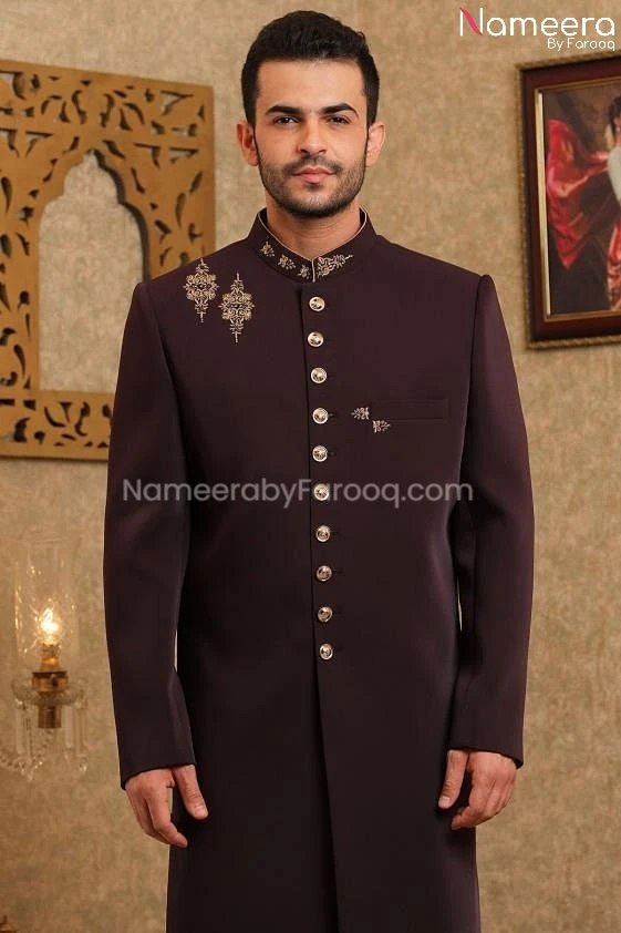 Sherwani Groom Pakistani For Wedding Online 2021 #GR80 4 Sherwani Groom Pakistani For Wedding Online 2021 #GR80 - Image 2