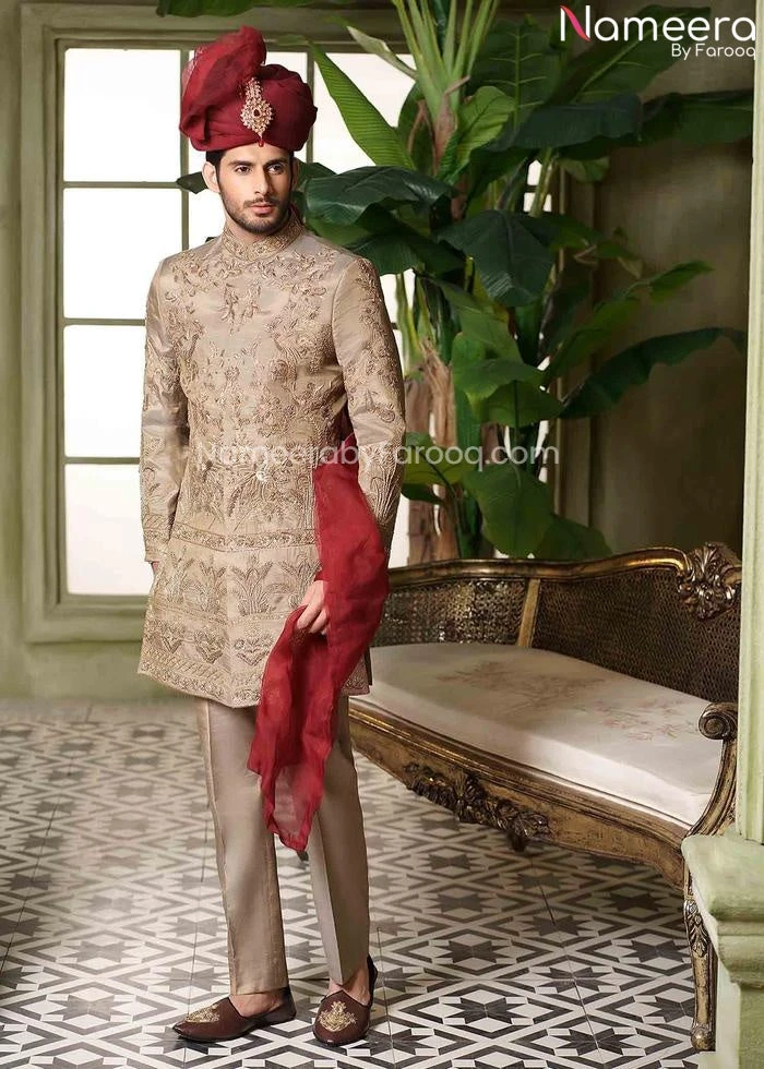 Designer Mens Sherwani For Boys For Wedding Wear #GN37 3 Designer Mens Sherwani For Boys For Wedding Wear #GN37