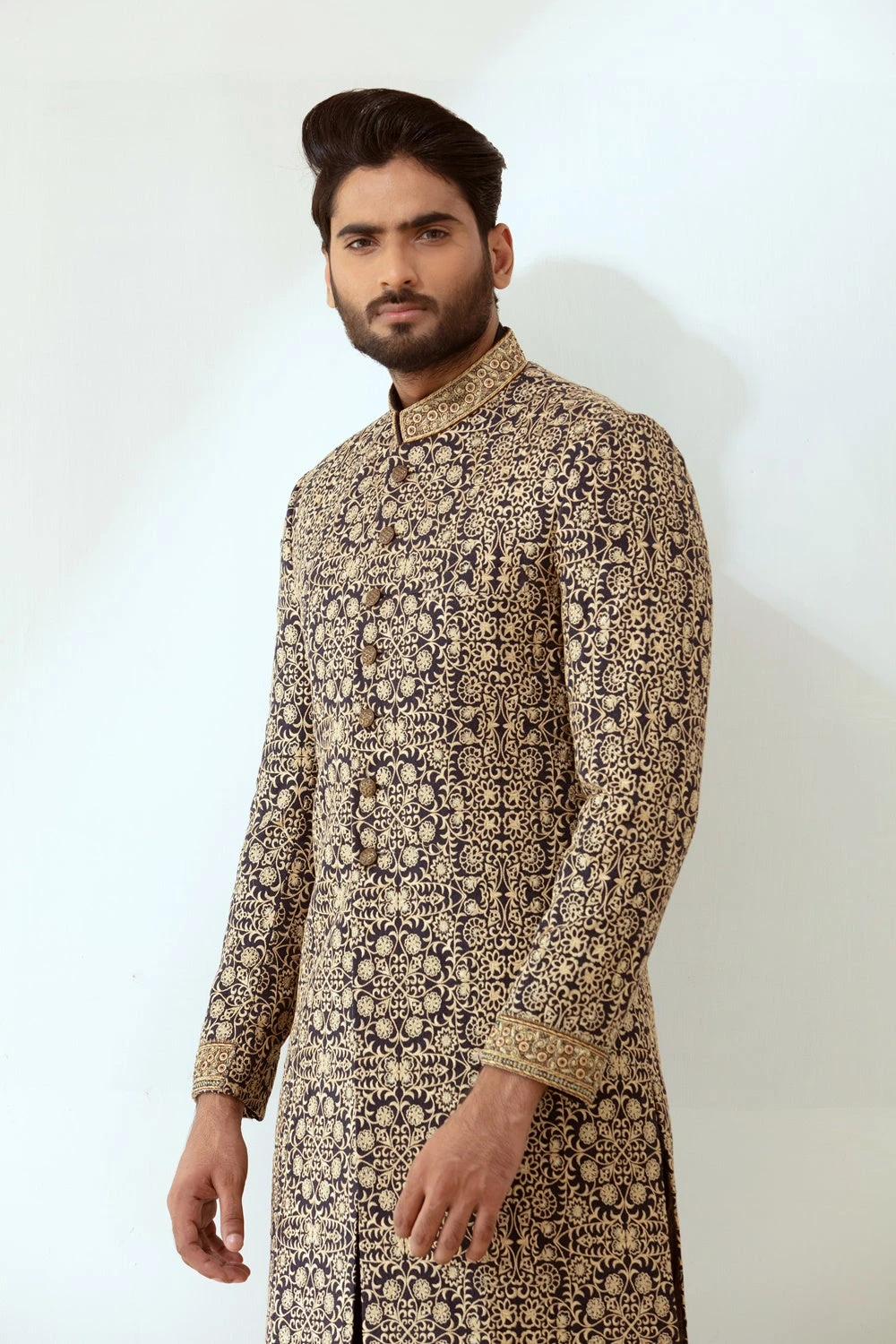 Designer Sherwani For Groom Pakistani Dress #GN78 4 Designer Sherwani For Groom Pakistani Dress #GN78 - Image 2