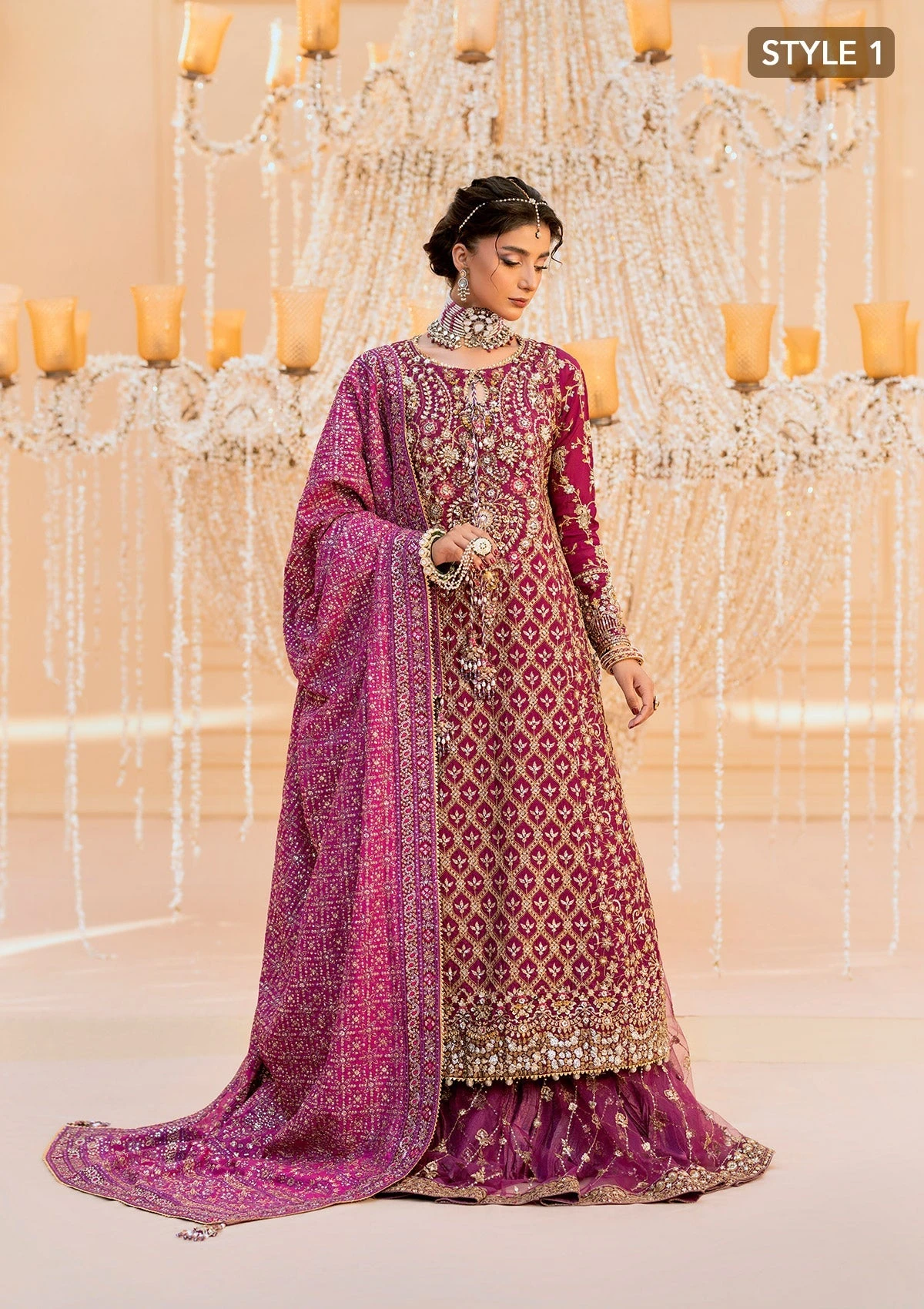 Shocking Pink Embellished Pakistani WeddingDress Kameez Gharara 6 Shocking Pink Embellished Pakistani WeddingDress Kameez Gharara - Image 4
