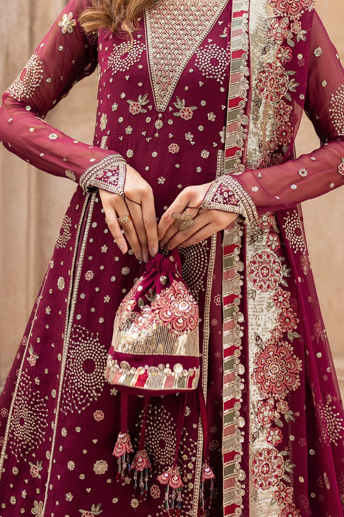 Shocking Pink Embroidered Pakistani Wedding Dress Kameez Lehenga 5 Shocking Pink Embroidered Pakistani Wedding Dress Kameez Lehenga - Image 3