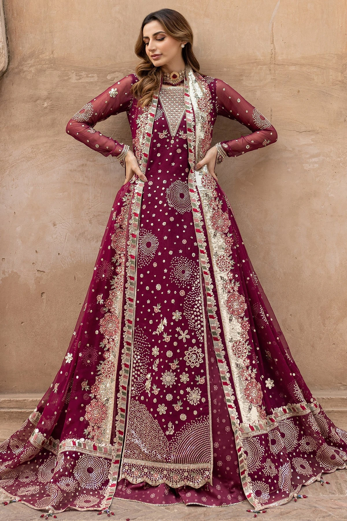 Shocking Pink Embroidered Pakistani Wedding Dress Kameez Lehenga 6 Shocking Pink Embroidered Pakistani Wedding Dress Kameez Lehenga - Image 4