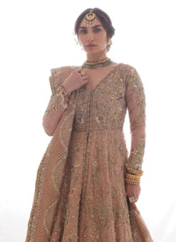 Sienna Rose Gold Hand Embroidered Pakistani Bridal Dress Farshi Lehenga -LuxPak Bridal Studio Store SiennaRoseGoldHandEmbroideredPakistaniBridalFarshiLehenga