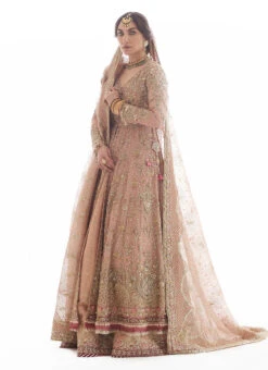Sienna Rose Gold Hand Embroidered Pakistani Bridal Dress Farshi Lehenga -LuxPak Bridal Studio Store SiennaRoseGoldHandEmbroideredPakistaniDressFarshiLehenga