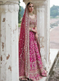 Traditional Pakistani Bridal Dress Pink Lehnga Choli