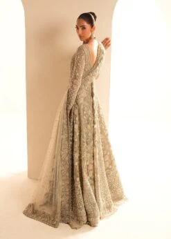 Gown Lehenga Style Silver Grey Pakistani Bridal Dress 17 Gown Lehenga Style Silver Grey Pakistani Bridal Dress -LuxPak Bridal Studio Store WeddingGownLehengaStyleSilverGreyPakistaniBridalDress