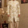 Woven Silk Pakistani Sherwani For Wedding 2021 #GR71 2 Woven Silk Pakistani Sherwani For Wedding 2021 #GR71 -LuxPak Bridal Studio Store WovensilkPakistaniSherwaniForwedding2021 1