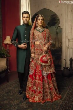 Embellished Pakistani Black Sherwani For Groom #GN28 -LuxPak Bridal Studio Store blackmenssherwani