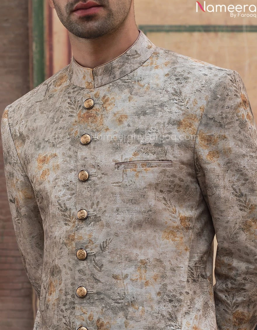Pakistani Rich Floral Sherwani Suits For Men #GN31 5 Pakistani Rich Floral Sherwani Suits For Men #GN31 - Image 3