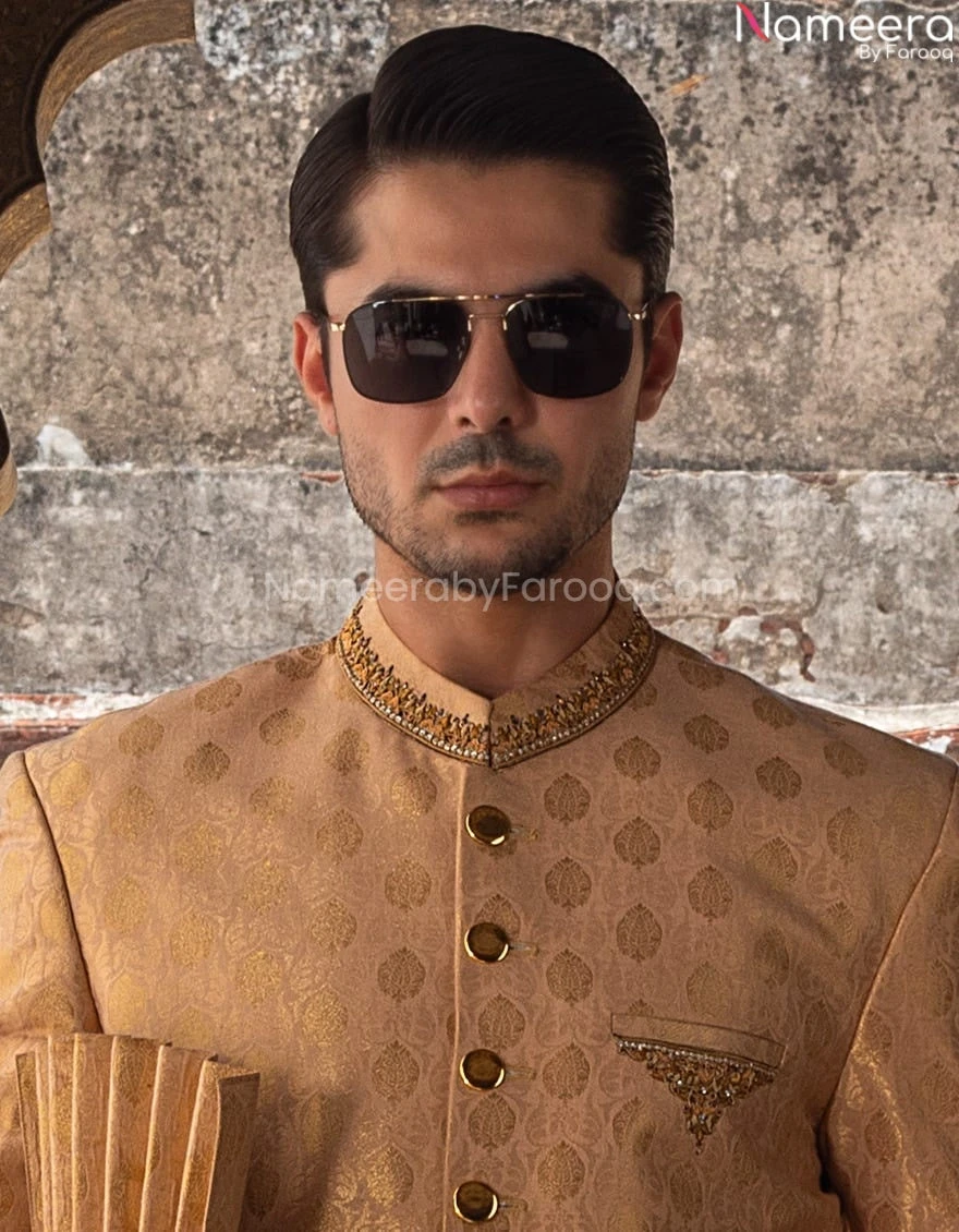 Premium Designer Brown Sherwani For Wedding Wear #GN26 4 Premium Designer Brown Sherwani For Wedding Wear #GN26 - Image 2