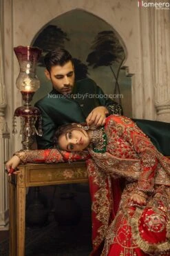 Embellished Pakistani Black Sherwani For Groom #GN28 -LuxPak Bridal Studio Store pakistanimenssherwanis