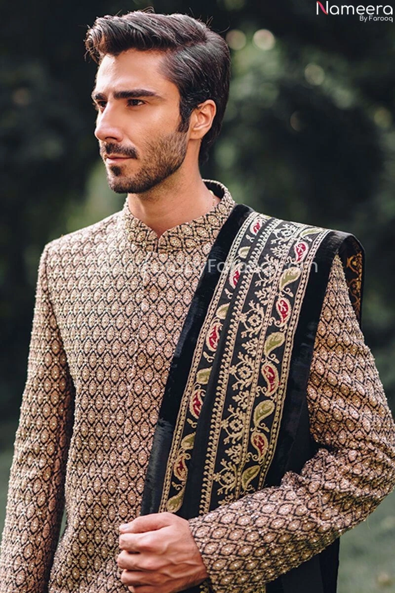 Designer Mens Sherwani Indian Outfit For Wedding #GN55 5 Designer Mens Sherwani Indian Outfit For Wedding #GN55 - Image 3