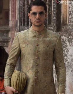 Rich Pakistani Floral Printed Sherwani For Dulha #GN29 7 Rich Pakistani Floral Printed Sherwani For Dulha #GN29 -LuxPak Bridal Studio Store sherwaniformen 98cd8dcf e337 49bb a327 6c63c5ed8518