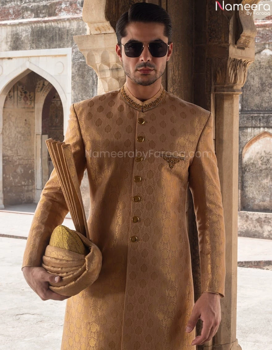 Premium Designer Brown Sherwani For Wedding Wear #GN26 6 Premium Designer Brown Sherwani For Wedding Wear #GN26 - Image 4